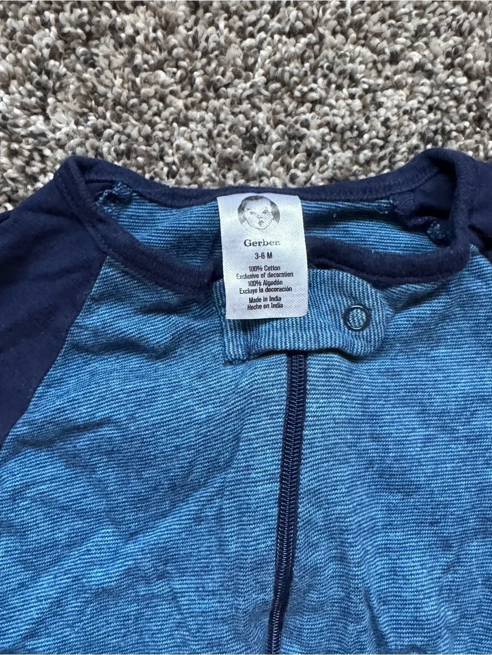 Gerber Navy and Blue Dinosaur 'Roar' Footed Pajamas